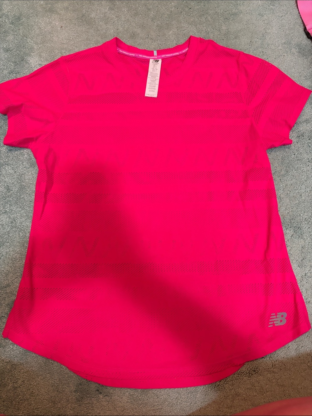 New Balance Women's Hot Pink Short Sleeve Performance Top